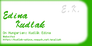 edina kudlak business card