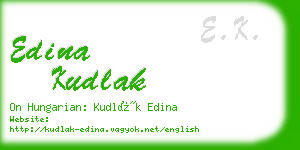 edina kudlak business card